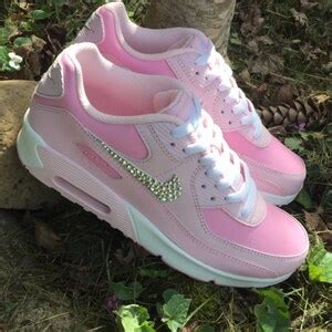 Swarvoski Crystal Jeweled Air Max Pink Foam Bling Sneakers Air