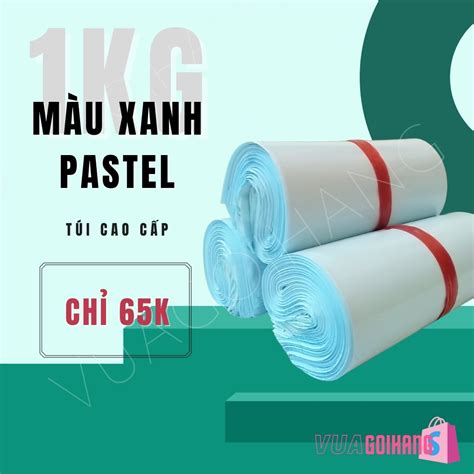 Túi gói hàng niêm phong màu Xanh Pastel Xanh Nude Baby cuộn 1kg PE nguyên chất hàng có sẵn