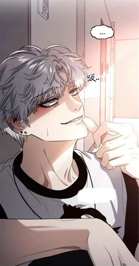 Cool Anime Character with Grey Hair and Glasses