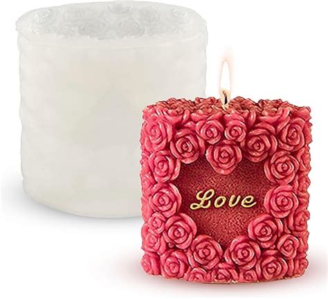 Rose Blume Kerzen Silikonform Herz Blume Kerzenform 3D Liebe Rosen