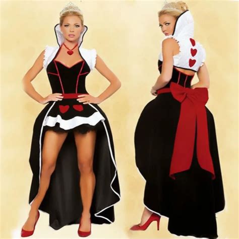 New Hot Sale Sexy Queen Of Hearts Costume Women Adult Fantasy Alice In