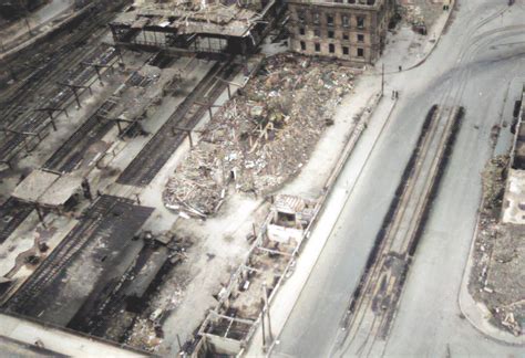 Mainz Hauptbahnhof 1945 Luftbild Luftaufnahme Trolley Mission 1945