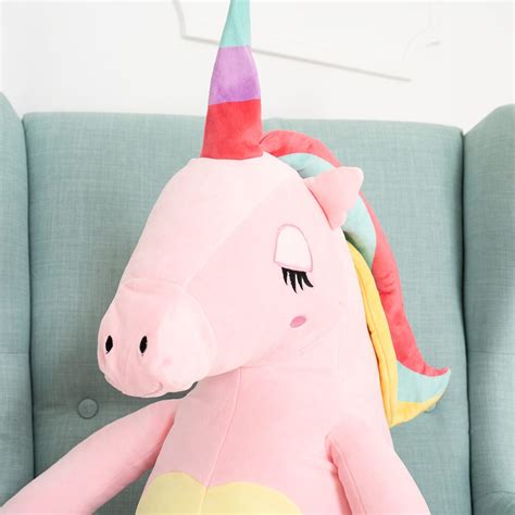 Licorne En Peluche Géant Jouet En Peluche 120 Cm Blanc Fefo T