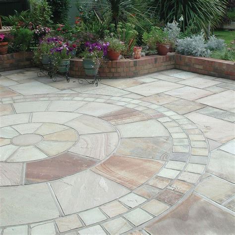 Global Stone Mint Paving Circle Feature Kits Paving Superstore Garden