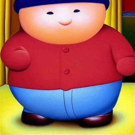 A Fernando Botero Painting Of Eric Cartman Oil On Stable Diffusion