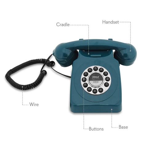 Pyle Retro Design Corded Landline Phone Classic Vintage Old Fashioned