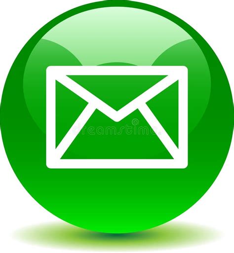 El Web Del Icono Del Correo Del Contacto Abotona Verde Ilustraci N Del