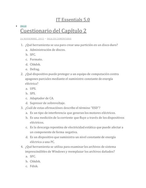 Cuestionario Capitulo 2 IT Essential PDF