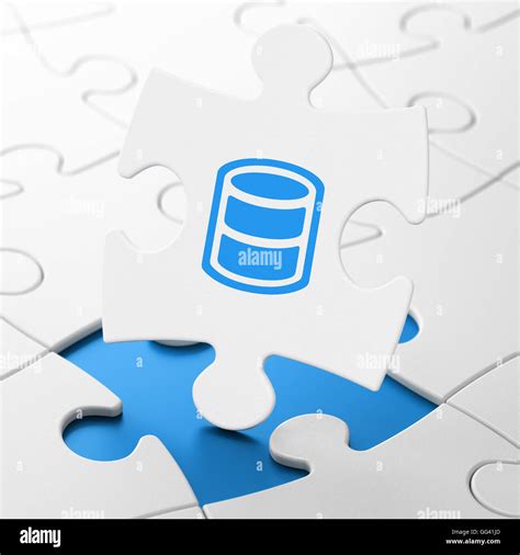 Database Concept Database On Puzzle Background Stock Photo Alamy