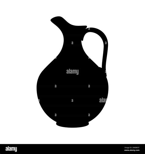 Jug Icon Black Jug Silhouette Isolated On White Background Water Jug