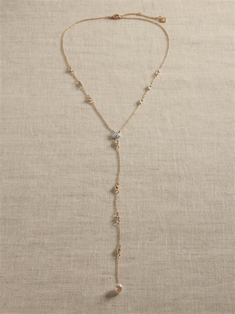 Delicate Pearl Lariat Necklace Banana Republic Factory