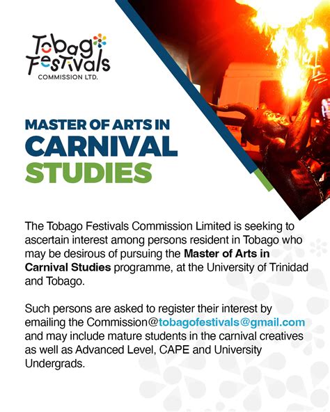 The Tobago Festivals Commission Ltd is seeking interested residents in
