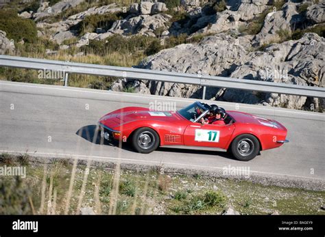 Red 1971 Chevrolet Corvette Stingray Classic Sports Car Racing In The