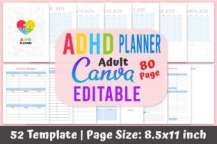 Editable Adhd Canva Planner For Adults Graphic By Designmela