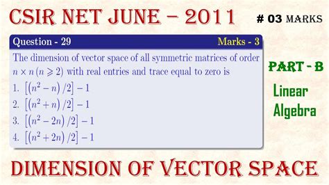 Csir Net Mathematics June Q Part B Linear Algebra