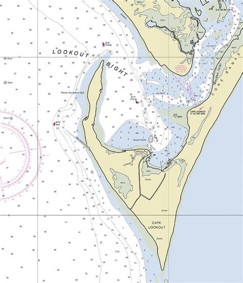 Cape Lookout North Carolina Nautical Chart Digital Art By Sea Koast Fine Art America