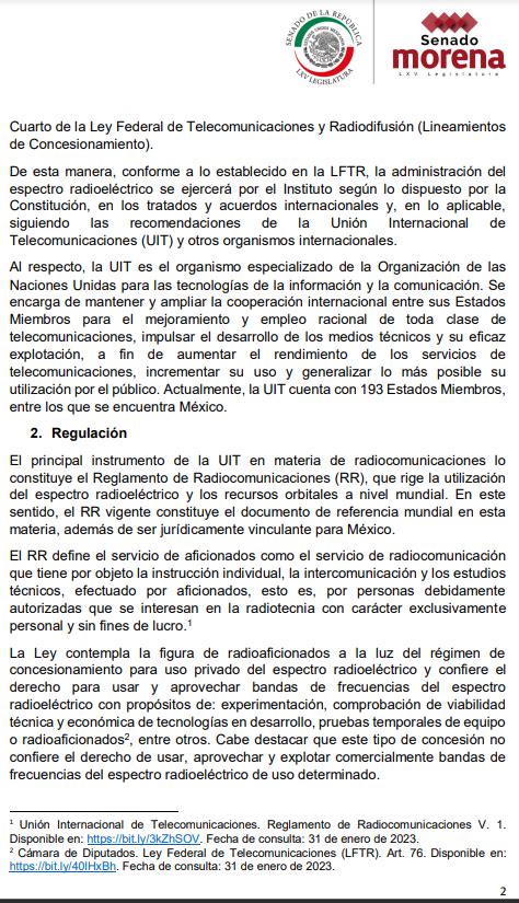 INICIATIVA DE LEY PARA LA RADIOAFICION EN MEXICO EN EL SENADO Club De