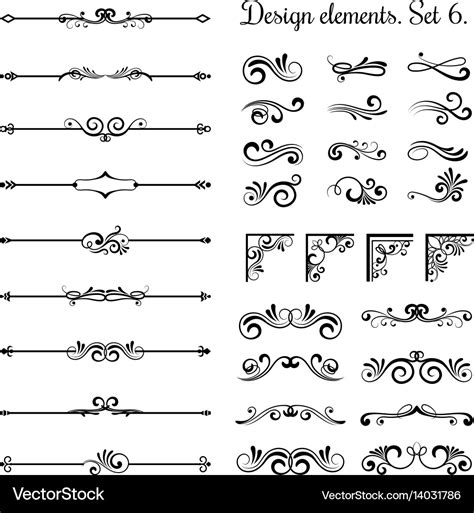 Ornamental borders and flourish corners royal Vector Image