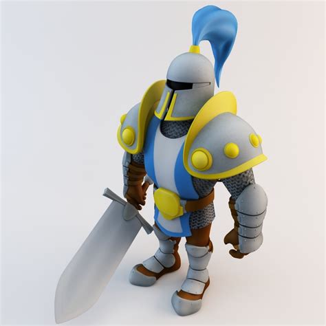 knight character games 3d model