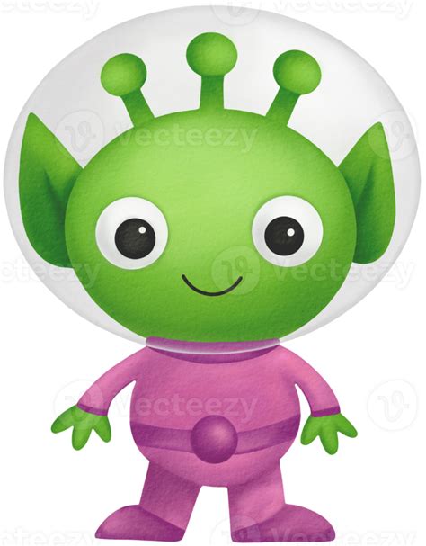 Extraterrestre Dibujos Animados Acuarela 39633956 Png