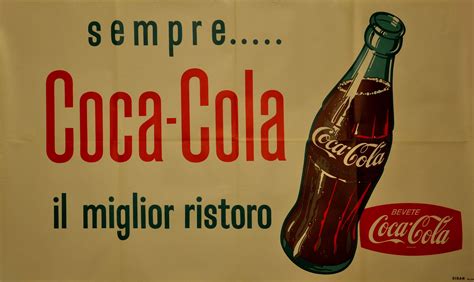 Coca Cola Poster Vintage Litografia A Pubblicità 1960 Coca Cola