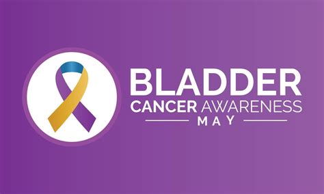 Bladder Cancer Awareness Calligraphy Poster Design Purple Ribbon And