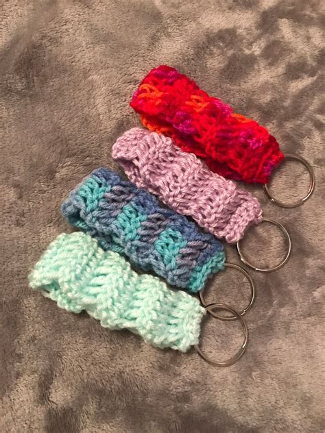 Crochet Wristlet Keychain Etsy