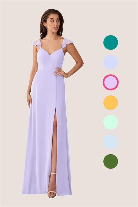 Azazie Everett Floor Length Chiffon Bridesmaid Dresses Bridesmaid