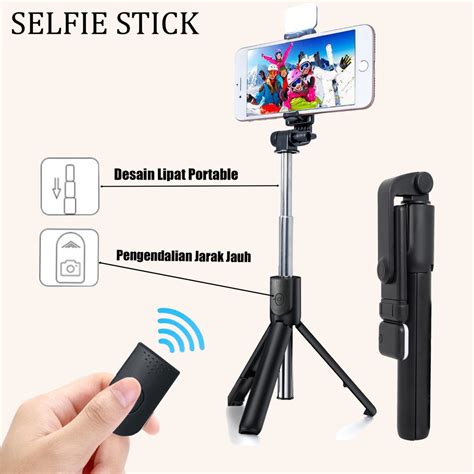 Jual Selfie Stick Tongsis Tripod Led Holder In With Wireless Remote