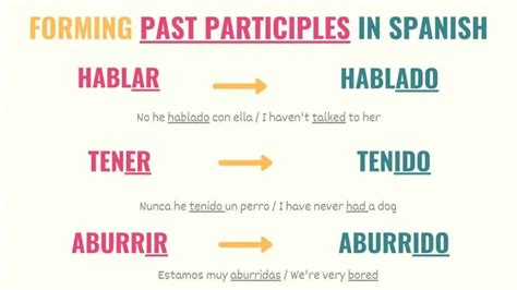 Past Participle In Spanish Conjugation Uses Examples Tell Me In