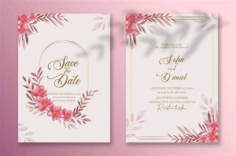 Premium Vector Premium Vector Wedding Invitation Template With