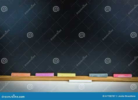 Colorful Chalks And Blackboard Stock Image Image Of Childhood Chalks