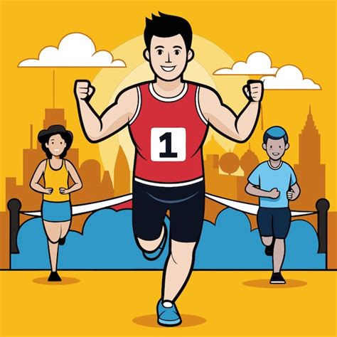 Marathon Vector Illustration Cartoon Premium Ai Generated Vector