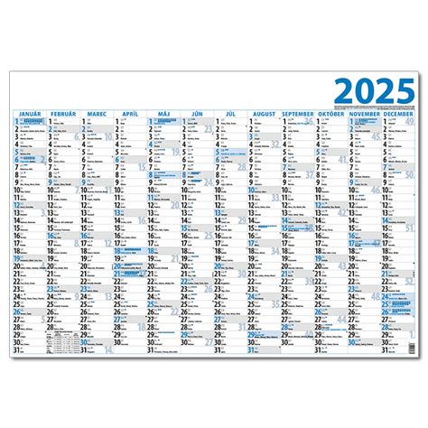 Plánovací jednolistový kalendár 2025 LAJKA