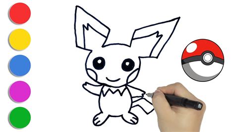 How To Draw Pokemon Pichu 172 Easy Drawing Painting For Kids And