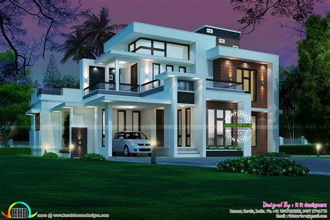 Box Model Contemporary Sq Ft Lakhs Kerala Home Design And