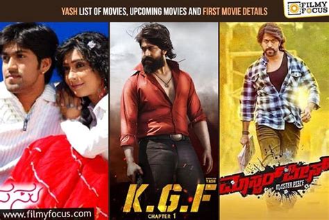 Yash List of Movies, Upcoming Movies and First Movie Details - Filmy Focus