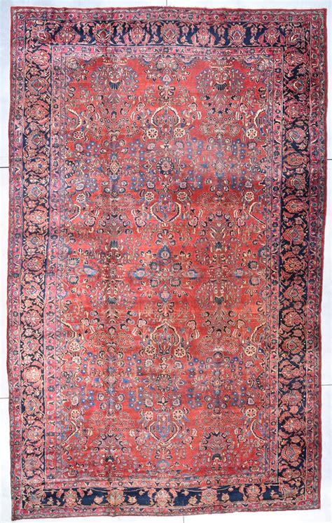 #7798 Vintage Sarouk Persian Rug 6'3" X 9'4" - ANTIQUE ORIENTAL RUGS