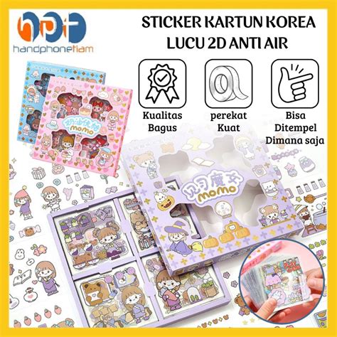 Jual Stiker Momo Tempel Motif Kartun Korea Lucu Set Isi Lembar D