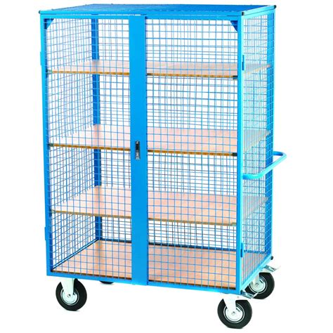 Heavy Duty Shelf Trolley Mesh Sides 3 Tier LLM Handling