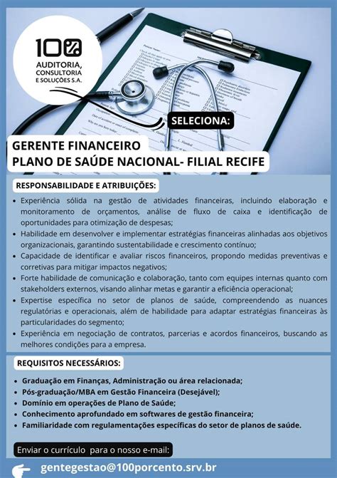 gerente financeiro recifepe classificados de vagas