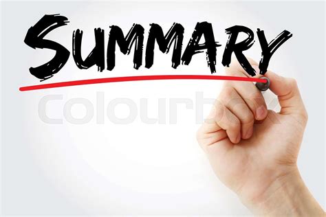 hand writing summary list  marker stock image colourbox