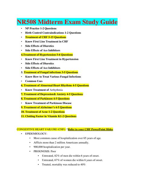 Nr Midterm Exam Study Guide With Absolute Complete And Latest