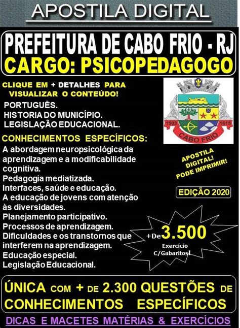 Apostila Prefeitura De Cabo Frio Rj Psicopedagogo Teoria