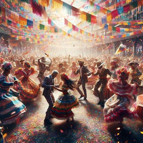Premium Photo Colombian Celebration Where People Are Joyfully Dancing