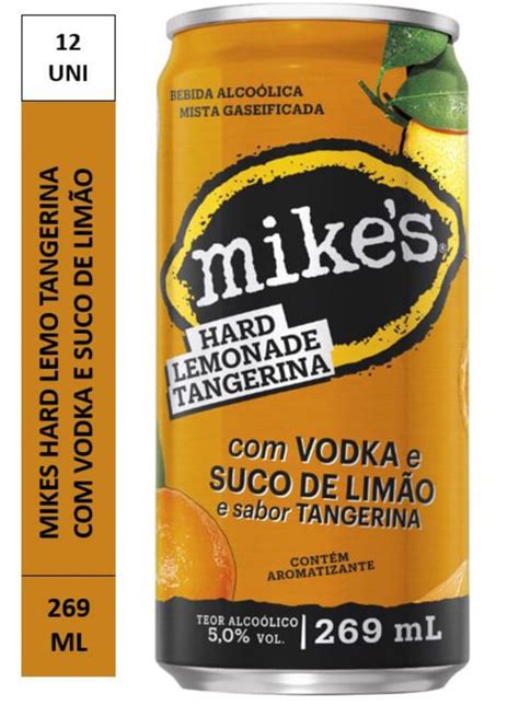 Bebida Alcoólica Mista Gaseificada Limão E Tangerina Mikes Pack Com 12