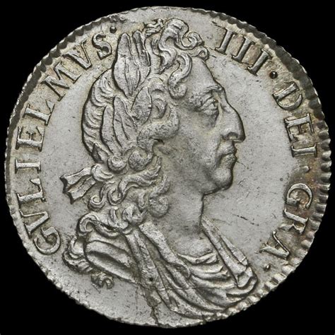 William Iii Early Milled Silver Sixpence Third Bust A Unc Iii