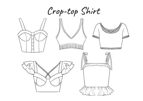 Crop Top Shirt Clipart Line Art Graphic by chu.mono.pho · Creative Fabrica