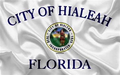 Download wallpapers Flag of Hialeah, 4k, silk texture, American city ...