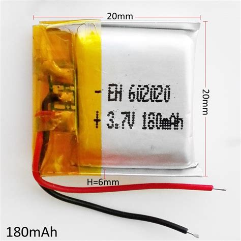 37v 180mah 602020 Lipo Li Polymer Rechargeable Battery With Protect